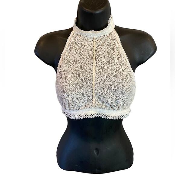 Victoria's Secret High Neck Halter Lace Bralette Size Small - Picture 2 of 11